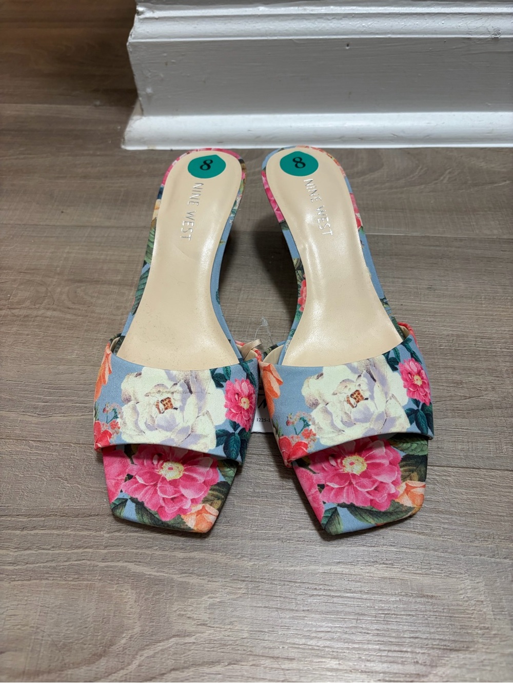 New with tags! Nine West Floral Slide Sandals in Light Blue and Pink